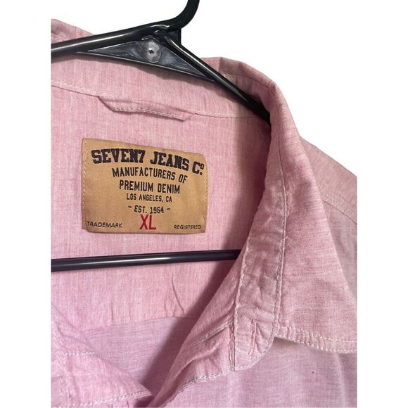 SEVEN7 Jeans Co Button Down Lightweight Pink Size XL - Picture 2 of 8